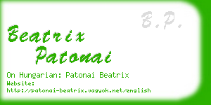 beatrix patonai business card